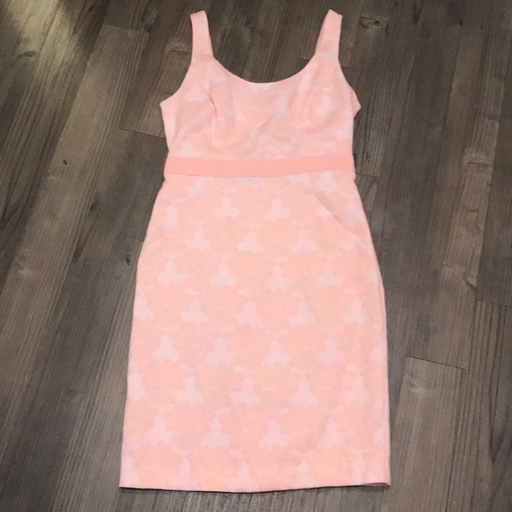 Peach color knee length summer dress